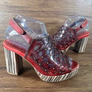 L’Artiste Lipika Block Heels Slingback Sandals Women’s Size 6.5 (37) Shoes